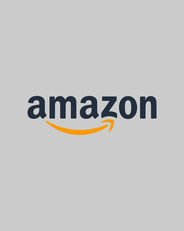 Amazon logo on a light gray background